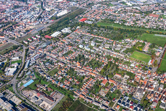 Enregistrement par drone de Quartier Queichheim in Landau in der Pfalz dans le département Rhénanie-Palatinat, Allemagne