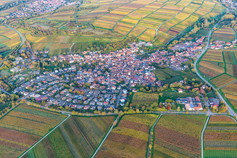Vue oblique de Ilbesheim bei Landau dans le département Rhénanie-Palatinat, Allemagne