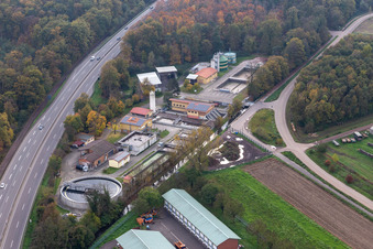 Photographie aérienne de Station d'épuration à Kandel dans le département Rhénanie-Palatinat, Allemagne