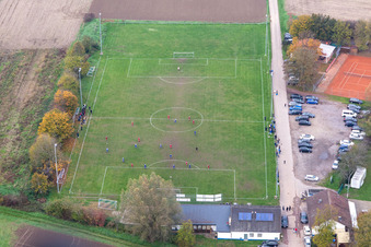 Vue aérienne de SV 1946 Minfeld à Minfeld dans le département Rhénanie-Palatinat, Allemagne