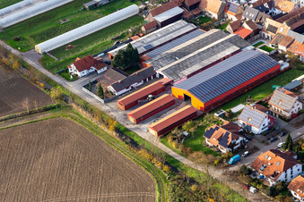 Vue aérienne de À Otterbach à Neupotz dans le département Rhénanie-Palatinat, Allemagne