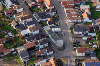 Vue aérienne de Station-service Burger# à Neupotz dans le département Rhénanie-Palatinat, Allemagne