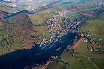 Quartier Pleisweiler in Pleisweiler-Oberhofen dans le département Rhénanie-Palatinat, Allemagne vue du ciel