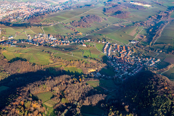 Vue aérienne de De l'ouest à le quartier Gleiszellen in Gleiszellen-Gleishorbach dans le département Rhénanie-Palatinat, Allemagne