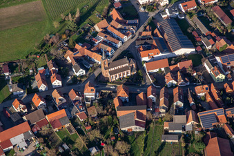 Photographie aérienne de Église Saint-Laurent à Schweighofen dans le département Rhénanie-Palatinat, Allemagne