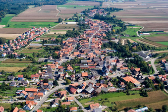 Niederlauterbach dans le département Bas Rhin, France vu d'un drone