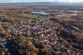 Lauterbourg dans le département Bas Rhin, France depuis l'avion