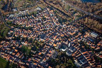 Vue aérienne de Luitpoldstraße Ottstr à Wörth am Rhein dans le département Rhénanie-Palatinat, Allemagne