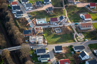 Vue aérienne de Nouvelle zone de développement K2 Veilchenweg à Kandel dans le département Rhénanie-Palatinat, Allemagne