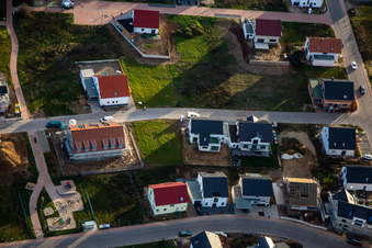 Vue aérienne de Nouvelle zone de développement K2 Lavendelweg à Kandel dans le département Rhénanie-Palatinat, Allemagne