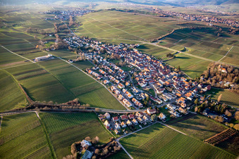Vue aérienne de Vue de la ville depuis l'est à le quartier Wollmesheim in Landau in der Pfalz dans le département Rhénanie-Palatinat, Allemagne