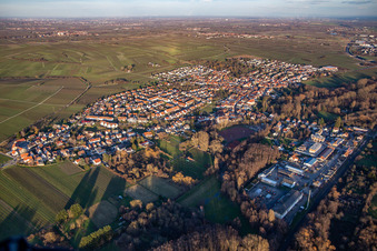 Vue aérienne de Vue de la ville depuis l'ouest à le quartier Godramstein in Landau in der Pfalz dans le département Rhénanie-Palatinat, Allemagne