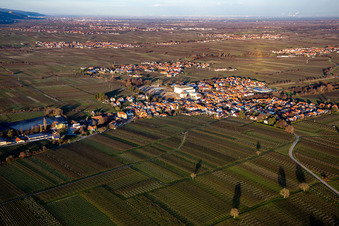 Vue aérienne de Du sud-ouest à Böchingen dans le département Rhénanie-Palatinat, Allemagne