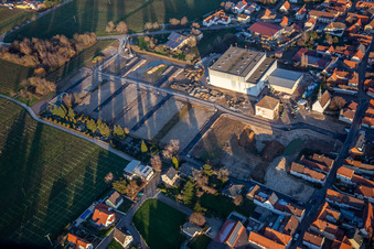 Vue aérienne de Nouvelle zone de développement Friedhofstr à Böchingen dans le département Rhénanie-Palatinat, Allemagne