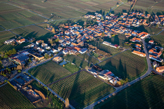 Vue aérienne de Du sud-ouest à Flemlingen dans le département Rhénanie-Palatinat, Allemagne