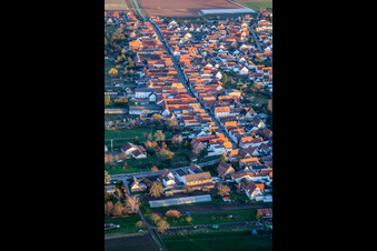 Vue aérienne de Rue principale à Gommersheim dans le département Rhénanie-Palatinat, Allemagne