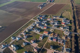 Vue aérienne de Sentier des Narcisse dans la nouvelle zone de développement K2 en hiver à Kandel dans le département Rhénanie-Palatinat, Allemagne