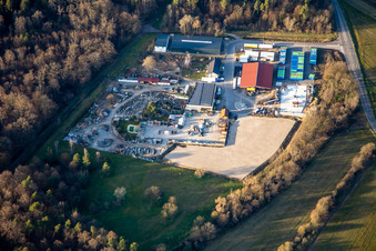 Vue aérienne de LAGERIS Karlsruhe et Palatinum Paysage et Conception de Jardins à Hagenbach dans le département Rhénanie-Palatinat, Allemagne