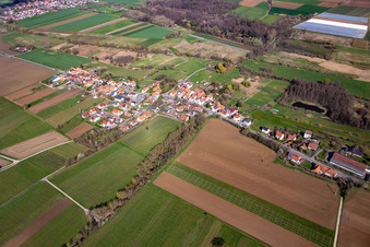 Vue aérienne de Du sud-est à Hergersweiler dans le département Rhénanie-Palatinat, Allemagne