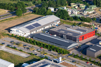 Vue aérienne de MTD Metalltechnik Dirion et Bartmann Maschinenbau GmbH à Rülzheim dans le département Rhénanie-Palatinat, Allemagne