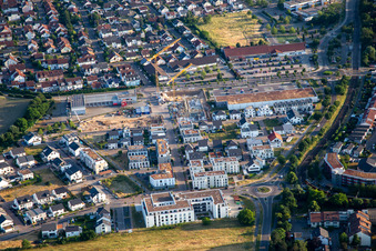 Photographie aérienne de Nouvelle zone de développement Am Biegen à le quartier Hochstetten in Linkenheim-Hochstetten dans le département Bade-Wurtemberg, Allemagne