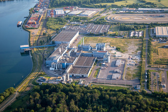 Papierfabrik Palm GmbH & Co. KG | Plante Wörth am Rhein à Wörth am Rhein dans le département Rhénanie-Palatinat, Allemagne vue d'en haut
