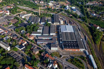 Vue aérienne de VIS Traffic Industrial Systems GmbH à Halberstadt dans le département Saxe-Anhalt, Allemagne