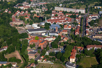 Vue aérienne de Centre de bowling Sugar Factory à Halberstadt dans le département Saxe-Anhalt, Allemagne