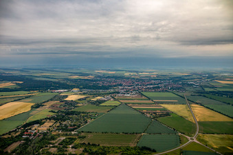 Vue aérienne de Quedlinburg dans le département Saxe-Anhalt, Allemagne