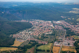 Vue aérienne de Thale dans le département Saxe-Anhalt, Allemagne