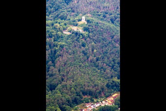 Vue aérienne de Ruines du château de Große Lauenburg à le quartier Stecklenberg in Thale dans le département Saxe-Anhalt, Allemagne