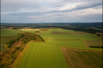 Vue oblique de Mur du Diable de Warnstedt à Thale dans le département Saxe-Anhalt, Allemagne