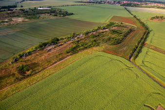 Vue aérienne de Le mur du diable à le quartier Weddersleben in Thale dans le département Saxe-Anhalt, Allemagne