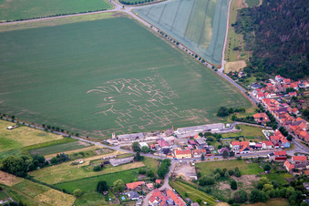 Vue aérienne de Maison de vacances Field Labyrinth Hof Konietzke à le quartier Westerhausen in Thale dans le département Saxe-Anhalt, Allemagne