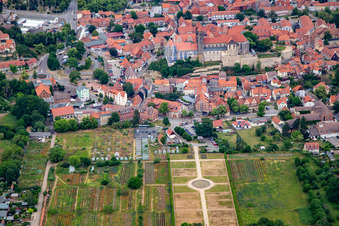 Photographie aérienne de Collégiale Saint-Servais à Quedlinburg dans le département Saxe-Anhalt, Allemagne