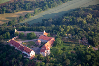 Photographie aérienne de Konradsburg à le quartier Ermsleben in Falkenstein dans le département Saxe-Anhalt, Allemagne