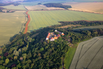 Konradsburg à le quartier Ermsleben in Falkenstein dans le département Saxe-Anhalt, Allemagne vue d'en haut