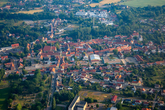 Vue aérienne de Siederstr à le quartier Ermsleben in Falkenstein dans le département Saxe-Anhalt, Allemagne