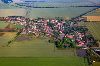 Vue aérienne de De l'est à le quartier Radisleben in Ballenstedt dans le département Saxe-Anhalt, Allemagne