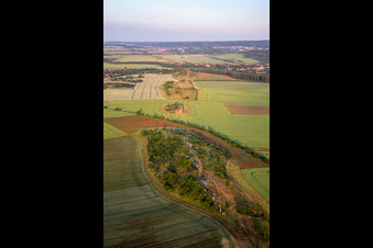 Photographie aérienne de Le mur du diable de Warnstedt vu de l'ouest à Thale dans le département Saxe-Anhalt, Allemagne