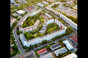 Vue aérienne de Bâtiments préfabriqués Berthold-Brechtstr. à Blankenburg dans le département Saxe-Anhalt, Allemagne