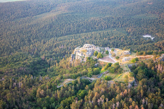 Photographie aérienne de Château et forteresse de Regenstein à Blankenburg dans le département Saxe-Anhalt, Allemagne