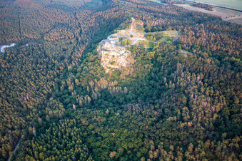 Château et forteresse de Regenstein à Blankenburg dans le département Saxe-Anhalt, Allemagne vue d'en haut