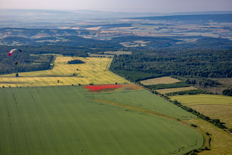 Vue aérienne de Horle Bach à le quartier Rotha in Sangerhausen dans le département Saxe-Anhalt, Allemagne