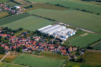 Vue aérienne de Swisspor Germany GmbH à le quartier Dankerode in Harzgerode dans le département Saxe-Anhalt, Allemagne