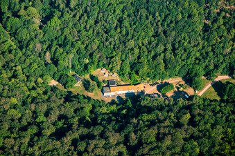 Vue aérienne de Thalmühle à le quartier Meisdorf in Falkenstein dans le département Saxe-Anhalt, Allemagne