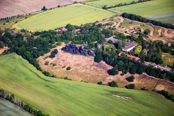 Vue aérienne de Petite pierre de comptoir à Ballenstedt dans le département Saxe-Anhalt, Allemagne