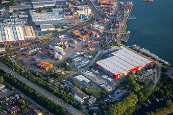 Vue aérienne de ID Logistics sur l'ancienne Schiffbrückenstr à Germersheim dans le département Rhénanie-Palatinat, Allemagne