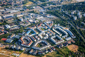 Photographie aérienne de Bague Ida Dehmel à le quartier Käfertal in Mannheim dans le département Bade-Wurtemberg, Allemagne