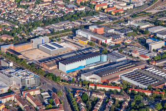 Vue aérienne de Atelier ABB Motion Mannheim à le quartier Käfertal in Mannheim dans le département Bade-Wurtemberg, Allemagne